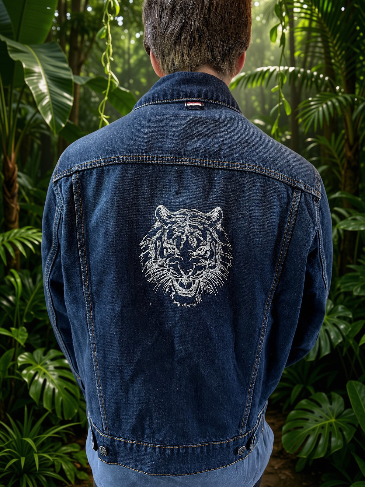 Denim Jacket Prowling Tiger