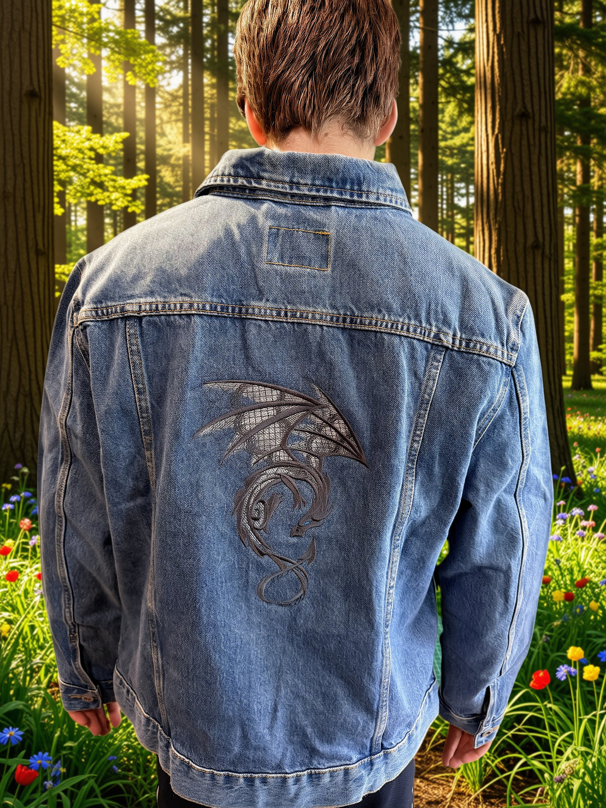 Denim Jacket Dark Creatures Dragon