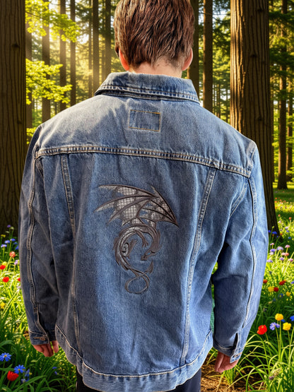 Denim Jacket Dark Creatures Dragon