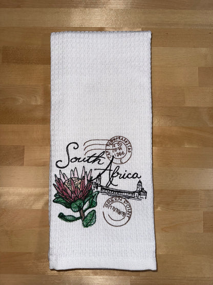SA Protea Stamp Kitchen Towel