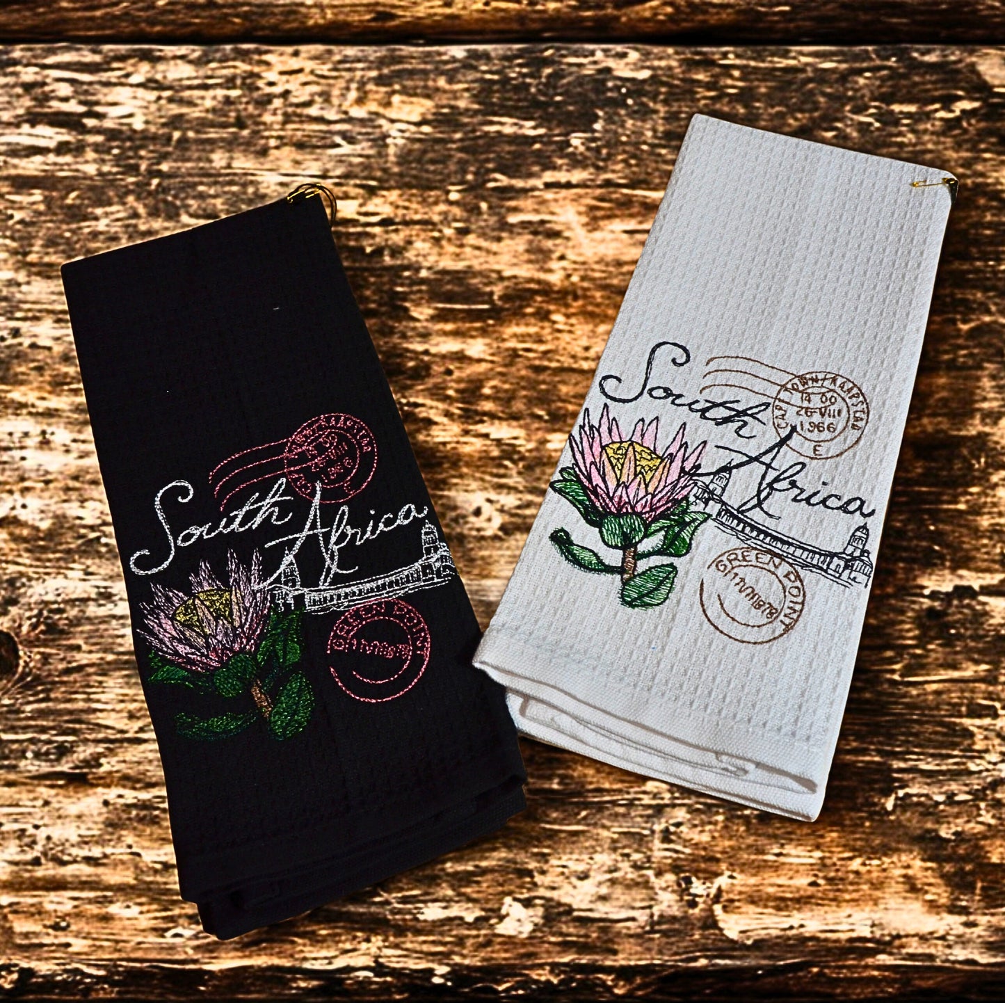 SA Protea Stamp Kitchen Towel