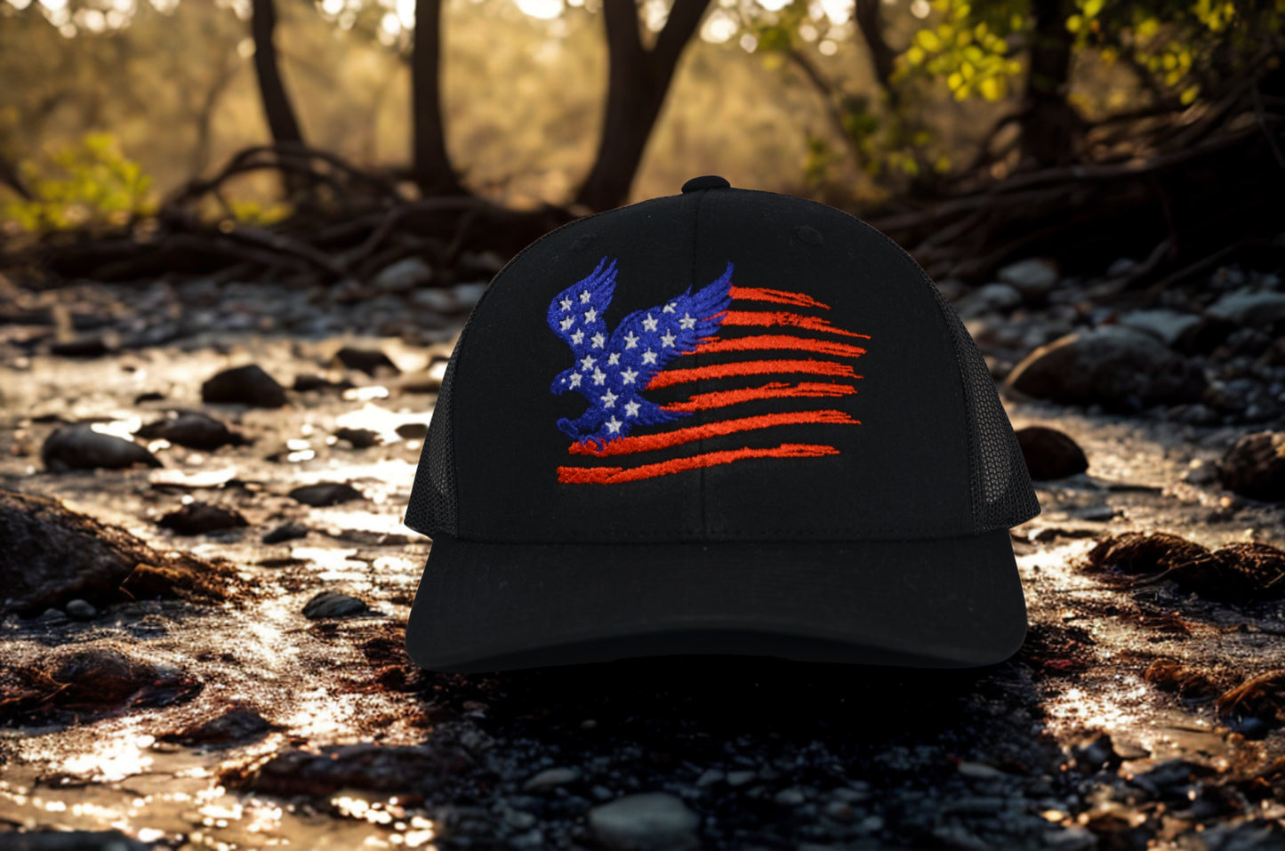 Veteran Cap Eagle & Flag