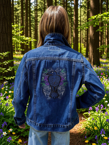 Denim Jacket Raven Crest