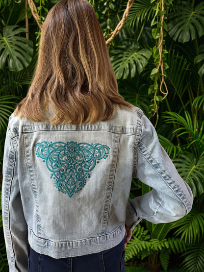 Denim Jacket Mehndi Magic