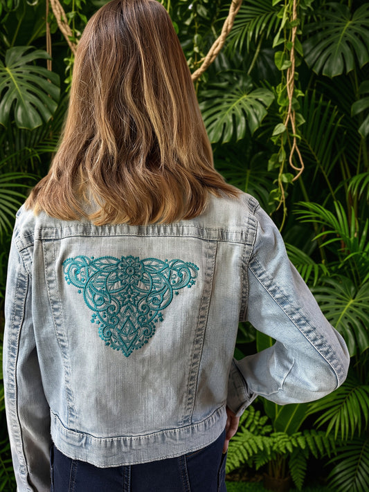 Denim Jacket Mehndi Magic