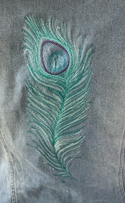 Denim Jacket Peacock Quill