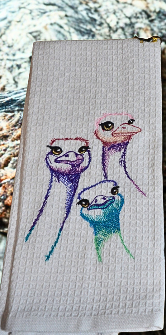 Ostrich Trio Kitchen towel