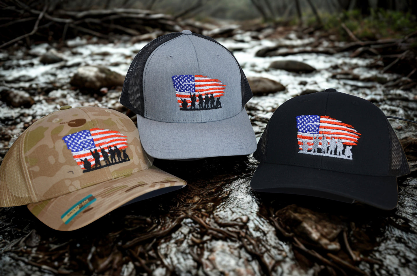 Veteran Cap Soldiers & Flag