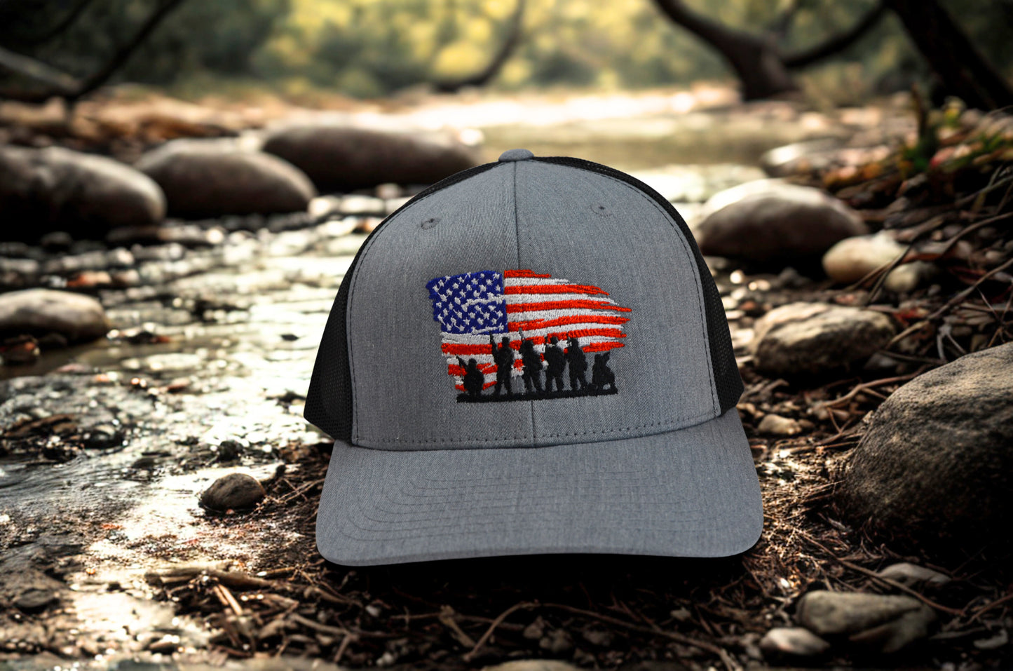 Veteran Cap Soldiers & Flag