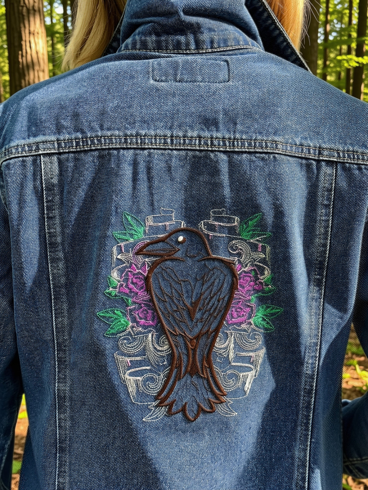 Denim Jacket Raven Crest